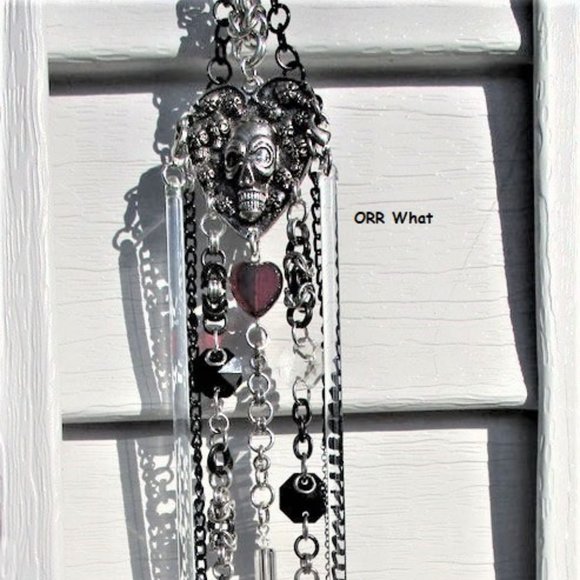 Skull Suncatcher Decor Crystals Chimes Valentine Link Heart Rose bUniqueChains - Picture 3 of 8